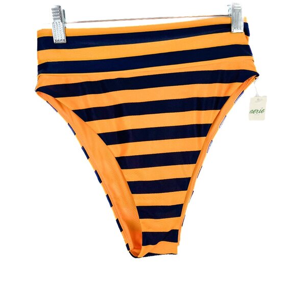NWT Aerie Striped High Cut Cheeky Bikini Bottoms Swim Size Small S NEW - Picture 1 of 10